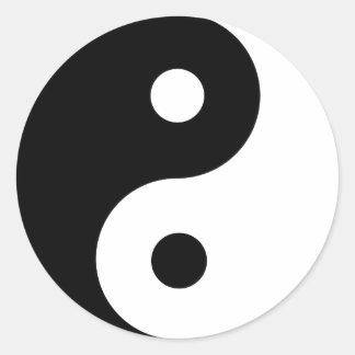 Yin Yang-symbol and andlighet Runt Klistermärke