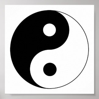 Yin Yang Symbol Andlig Poster
