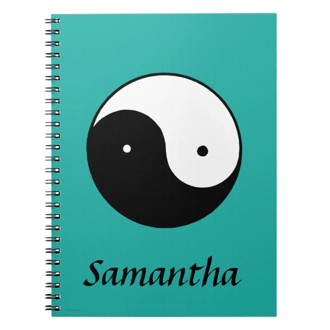 Yin Yang symbol Anteckningsbok Med Spiral (Framsidan)