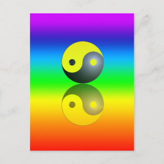 Yin & Yang Symbol auf Chakra Farben Motiv 1 Vykort