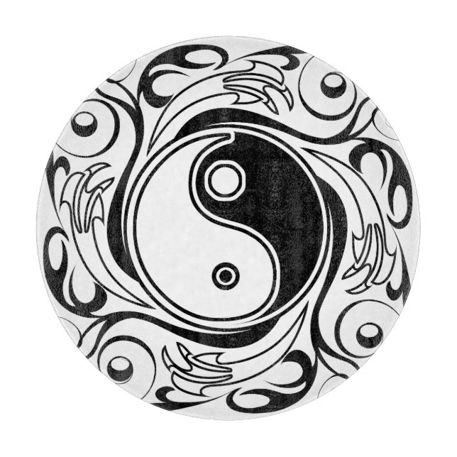 Yin & Yang Symbol Black and White Tatto Stil (Framsidan)