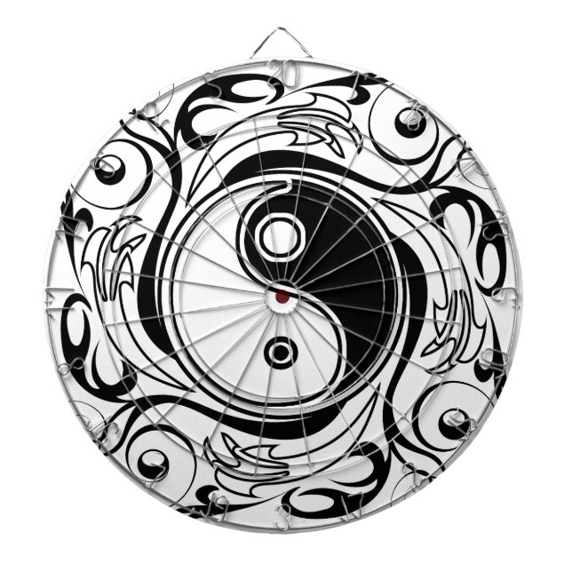 Yin & Yang Symbol Black and White Tatto Stil Darttavla (Framsidan)
