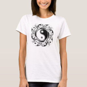 Yin & Yang Symbol Black and White Tatto Stil Tee Shirt