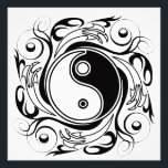 Yin & Yang Symbol Black and White Tattoo Style Fototryck<br><div class="desc">Decorative Ying Yang Symbol Psychedelic Black and White Tattoo Style Art Design. Originally created with Hi Quality Vector Graphic Art Copyright BluedakArt TheChameleonArt.</div>