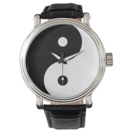 Yin Yang Symbol Black White Shapes in Harmony Armbandsur