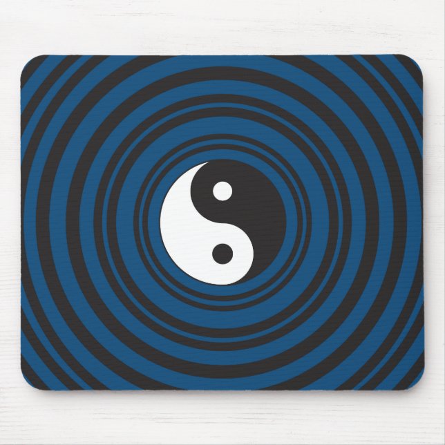 Yin Yang Symbol Blue Concentric Circles Ripples Musmatta (Framsidan)