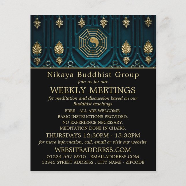 Yin & Yang Symbol, buddhist Group Advertising Flygblad (Framsidan)