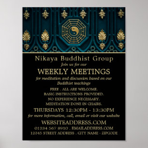 Yin & Yang Symbol, buddhist Group Advertising Poster