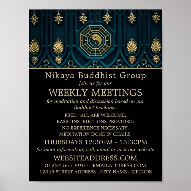 Yin & Yang Symbol, buddhist Group Advertising Poster (Framsidan)