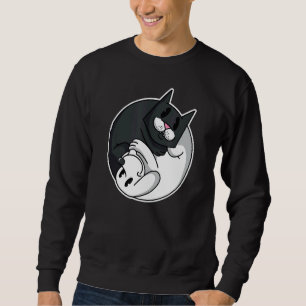 Yin Yang Symbol Cat Hund Animal Cute Pet Owners Lång Ärmad Tröja