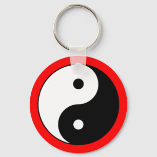 Yin Yang Symbol Färg Gräns Zen Nyckelring