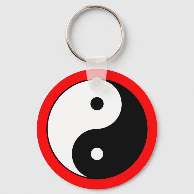 Yin Yang Symbol Färg Gräns Zen Nyckelring (Framsida)