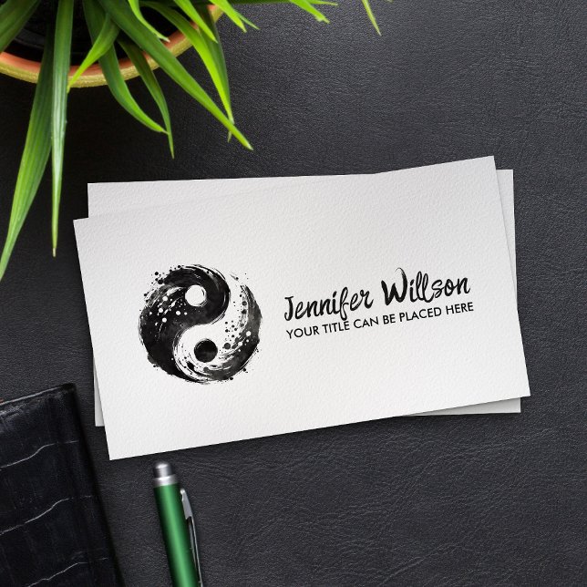 Yin Yang Symbol - flödet Abstrakt bläck Visitkort (Skapare uppladdad)