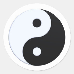 Yin-yang-symbol, isolerad runt klistermärke