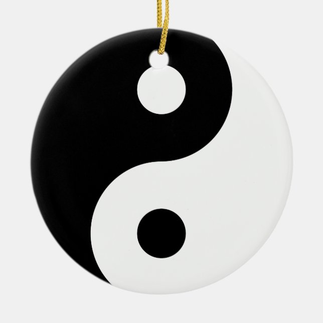 Yin Yang symbol Julgransprydnad Keramik (Framsidan)