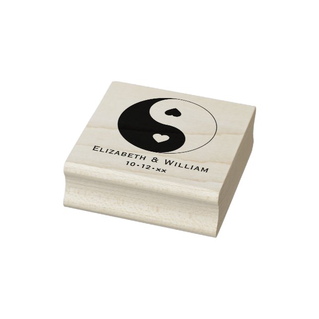 Yin Yang Symbol med Hearts Kärlek Bröllop Stämpel (Stämpel)