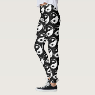 Yin Yang-symbol monokrom Zen-meditation Yoga Leggings