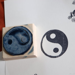 Yin Yang Symbol Mörk och Light Stämpel