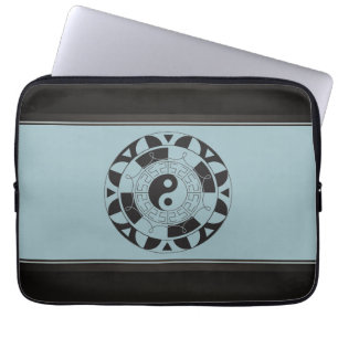Yin Yang-symbol på blå Laptop Fodral