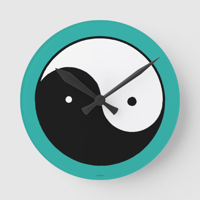 Yin Yang symbol Rund Klocka (Framsida)