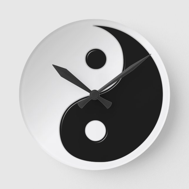 Yin Yang Symbol Runda väggspärr Rund Klocka (Framsida)