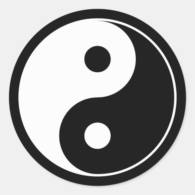 Yin Yang Symbol Runt Klistermärke (Framsida)