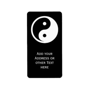 Yin Yang Symbol - solid tattodesign 2 Adressetikett