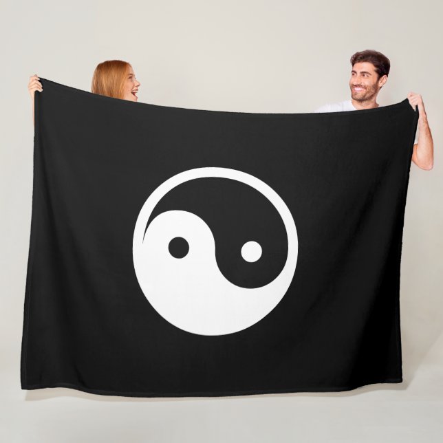 Yin Yang Symbol - solid tattodesign 2 Fleecefilt (På plats)