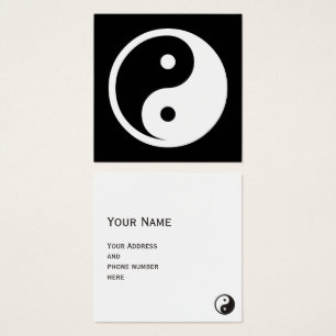 Yin Yang Symbol - solid tattodesign 2 Fyrkantigt Visitkort