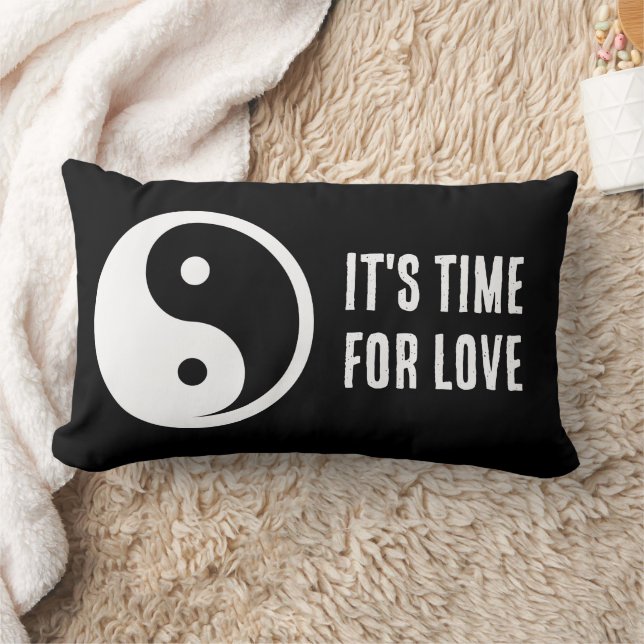 Yin Yang Symbol - solid tattodesign 2 Lumbarkudde (Filt)