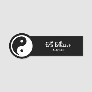 Yin Yang Symbol - solid tattodesign 2 Namnbricka