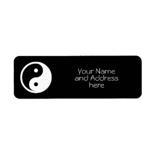 Yin Yang Symbol - solid tattodesign 2 Returadress Etikett