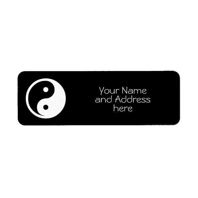 Yin Yang Symbol - solid tattodesign 2 Returadress Etikett (Framsidan)