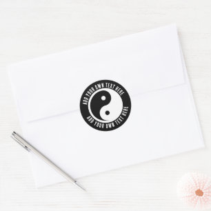 Yin Yang Symbol - solid tattodesign 2 Runt Klistermärke