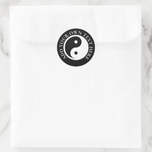 Yin Yang Symbol - solid tattodesign 2 Runt Klistermärke