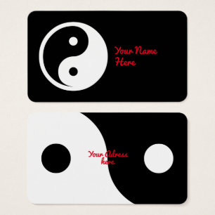 Yin Yang Symbol - solid tattodesign 2 Visitkort