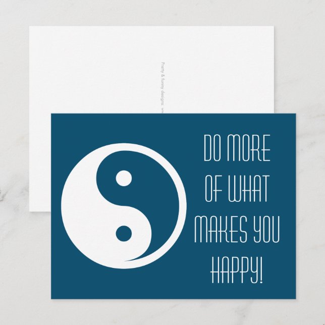 Yin Yang Symbol - solid tattodesign 2 Vykort (Fram/baksida)