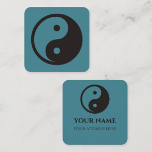 Yin Yang Symbol - solid tattodesign Fyrkantigt Visitkort