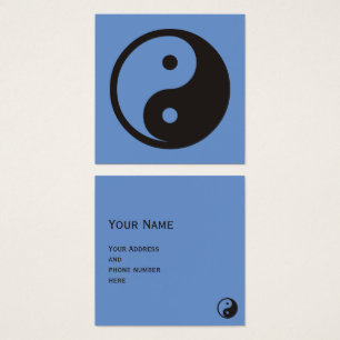 Yin Yang Symbol - solid tattodesign Fyrkantigt Visitkort