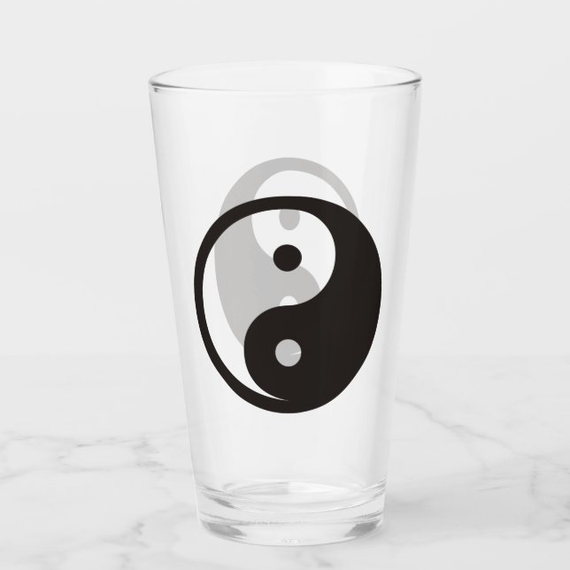 Yin Yang Symbol - solid tattodesign Glaskopp (Framsida)