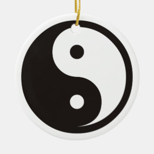 Yin Yang Symbol - solid tattodesign Julgransprydnad Keramik