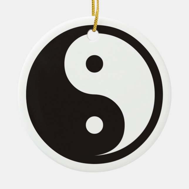 Yin Yang Symbol - solid tattodesign Julgransprydnad Keramik (Framsidan)