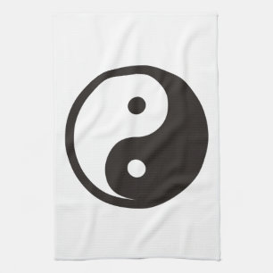 Yin Yang Symbol - solid tattodesign Kökshandduk