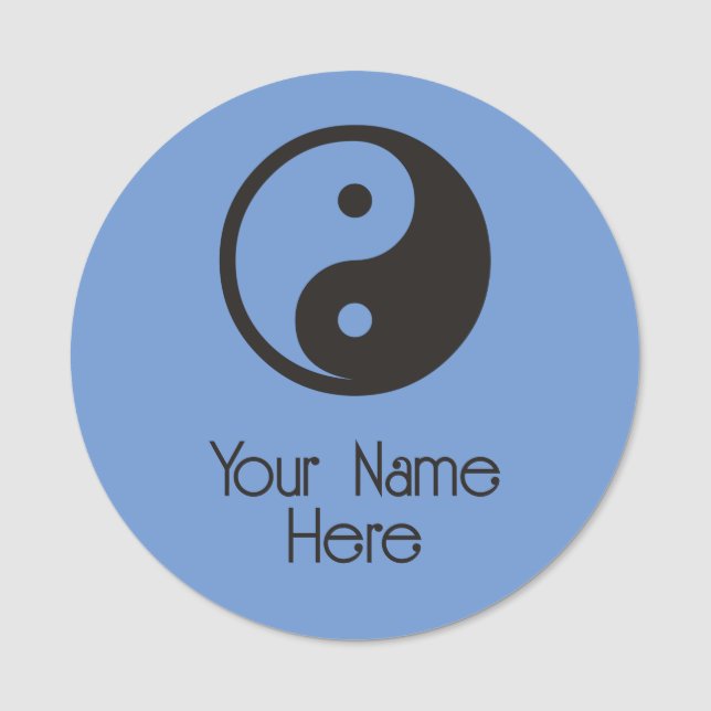 Yin Yang Symbol - solid tattodesign Namnbricka (Framsida)