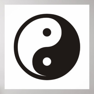 Yin Yang Symbol - solid tattodesign Poster
