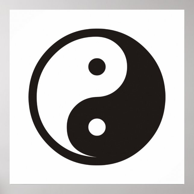 Yin Yang Symbol - solid tattodesign Poster (Framsidan)