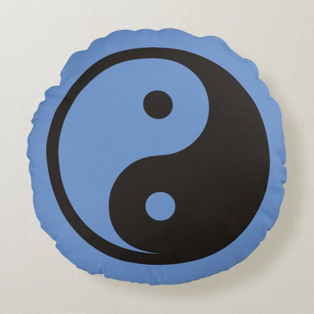 Yin Yang Symbol - solid tattodesign Rund Kudde (Framsidan)