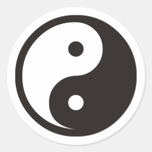 Yin Yang Symbol - solid tattodesign Runt Klistermärke