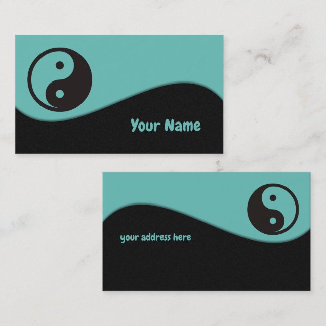 Yin Yang Symbol - solid tattodesign Visitkort (Fram/baksida)