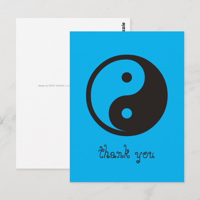 Yin Yang Symbol - solid tattodesign Vykort (Fram/baksida)